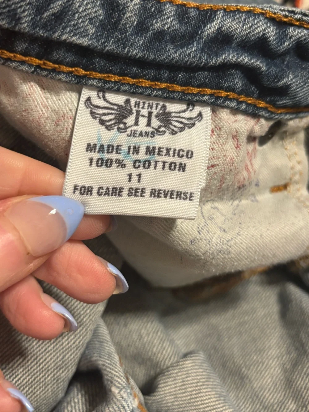 Denim jean maxi skirt Y2K Hint Jeans size 11 women’s 100% cotton 36”